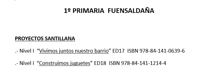Libros para el curso 25-26