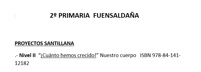 Libros para el curso 25-26