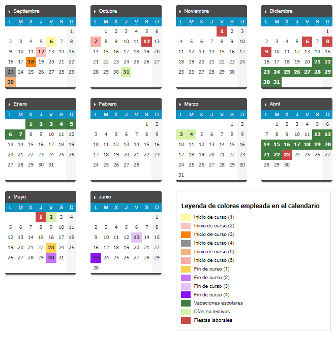 Calendario Escolar curso 24-25